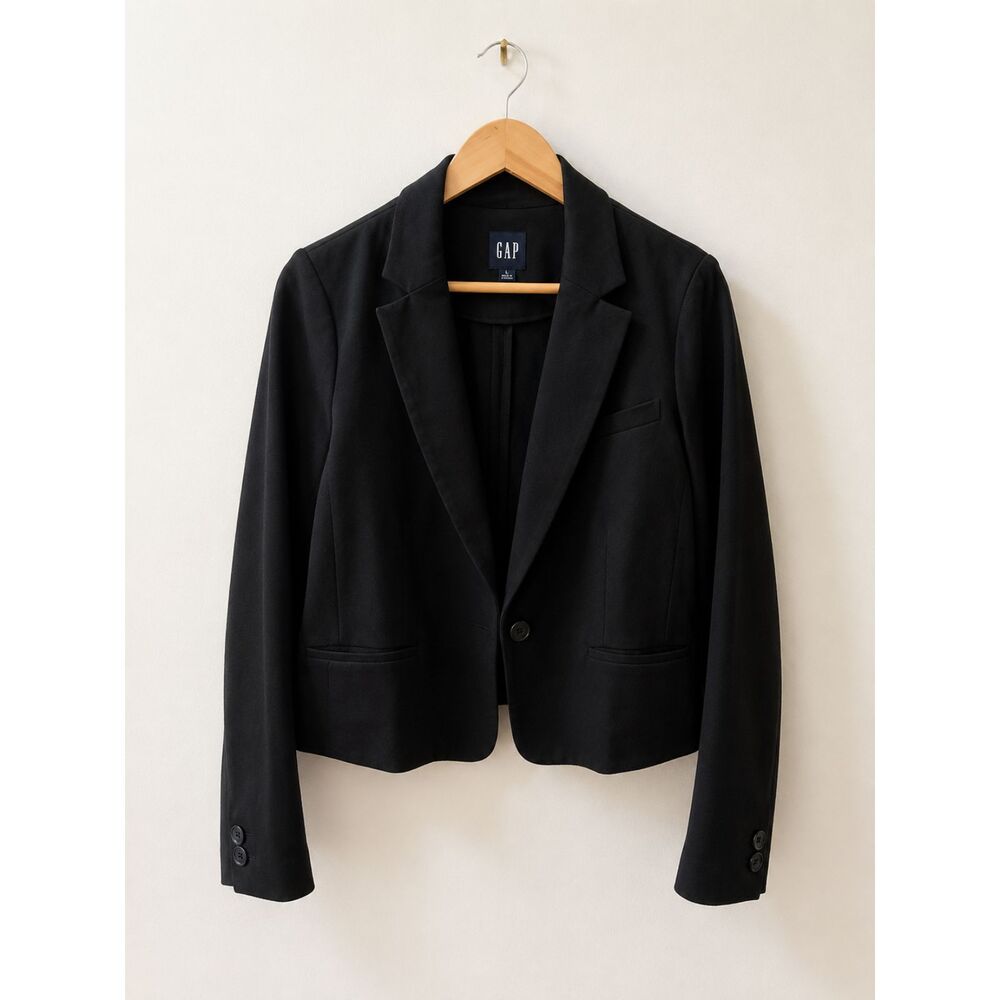 GAP Women's Black Blazer Jacket Size Small Classic One-Button Career